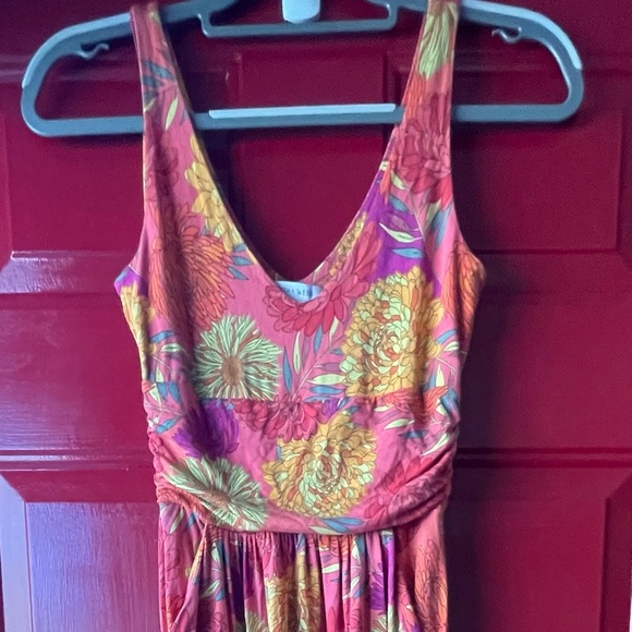 🔥Tabitha Webb Floral Soft RETRO FLORAL MOD 1960’s style Maxi Dress Pockets S - Picture 5 of 5